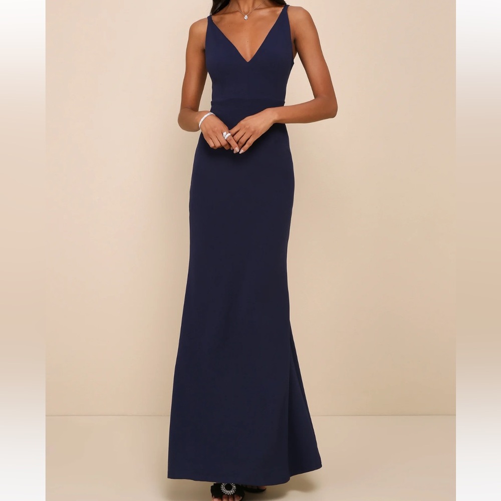 Lulu's Deep Blue Maxi Dress